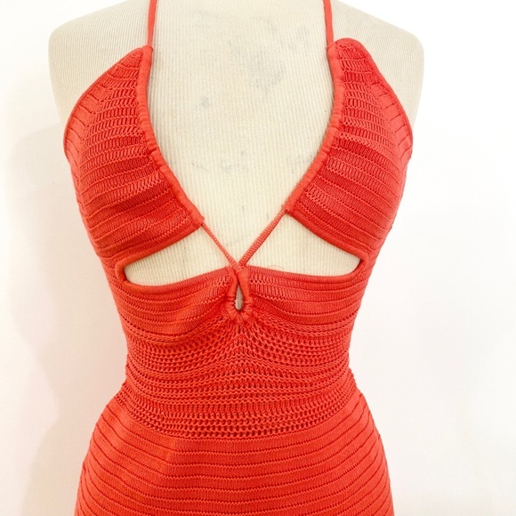 Torn by Ronny Kobo crochet knit cut out midi halter dress - Picture 5 of 11